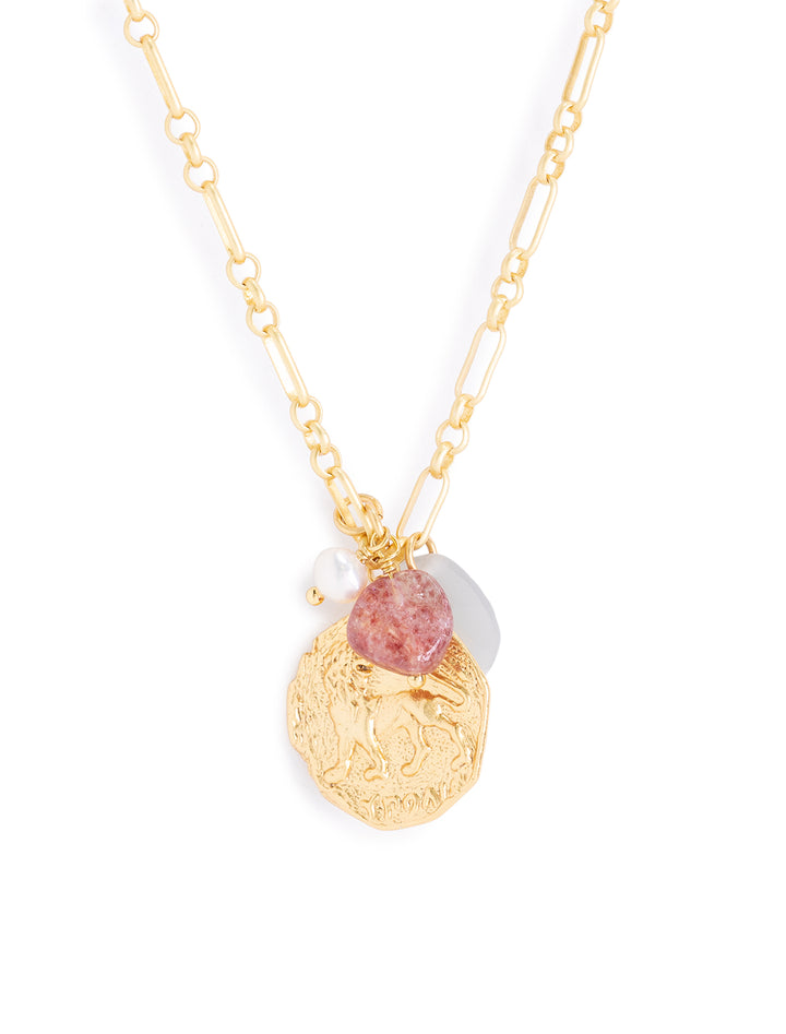 coin charm necklace in gold