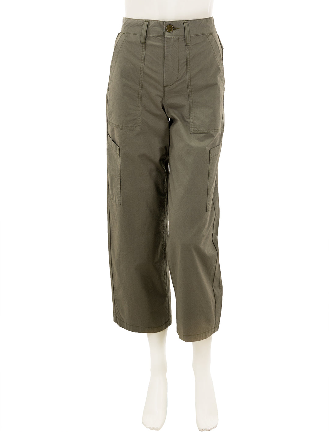 Front view of AGOLDE's daria utility pant in duffle.