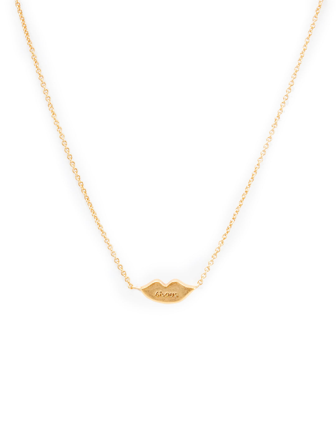 Back view of Clare V.'s Lips Necklace in Gold.