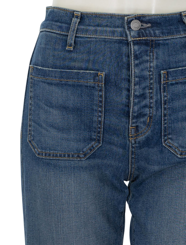 Close-up view of Nili Lotan's florence jean in classic wash.