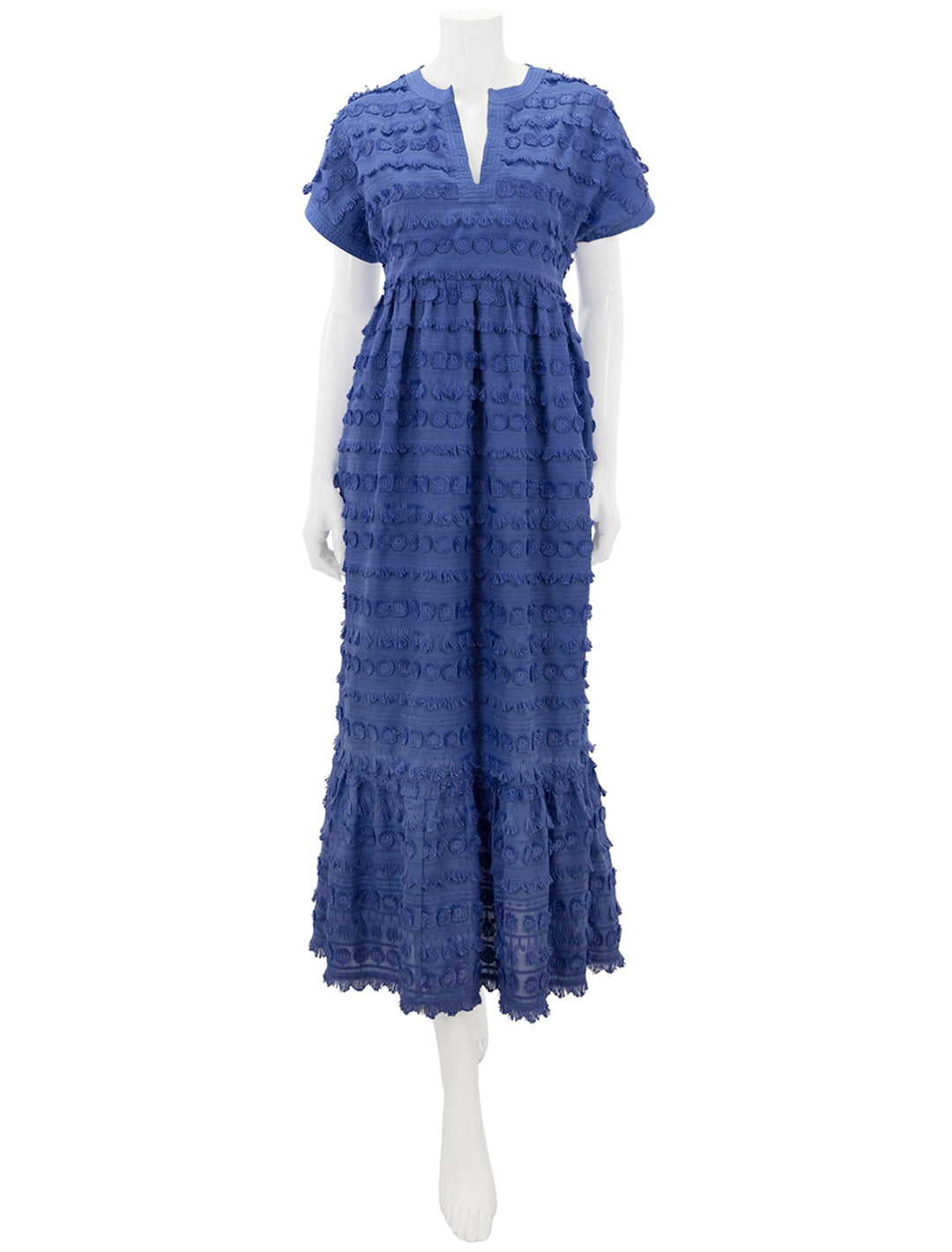 Front view of Marie Oliver's joanna dress in lapis.