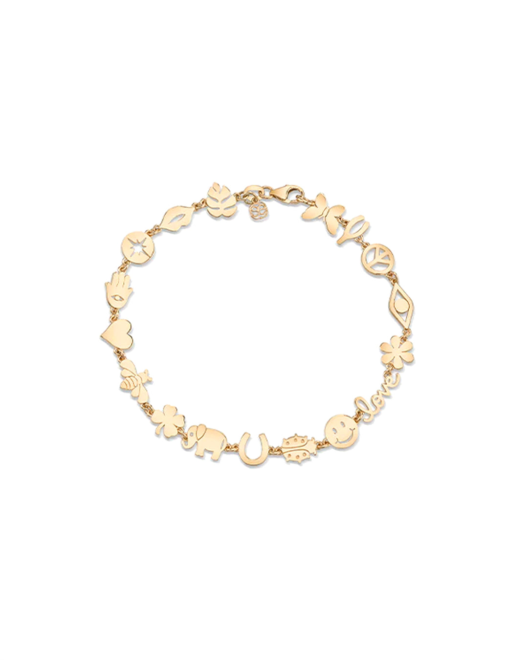 Overhead view of Sydney Evan's tiny pure link bracelet (6.75").