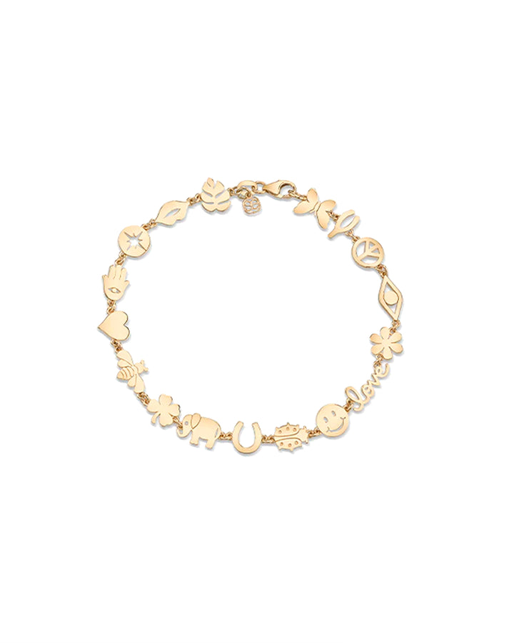 Overhead view of Sydney Evan's tiny pure link bracelet (6.75").