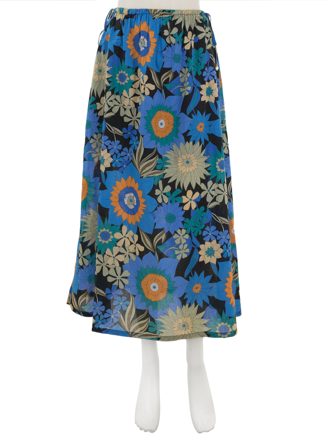 Front view of Rails' beech skirt in azul wildflower.