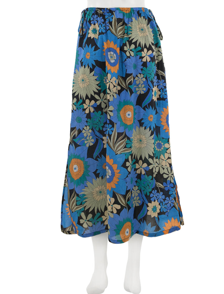 Back view of Rails' beech skirt in azul wildflower.