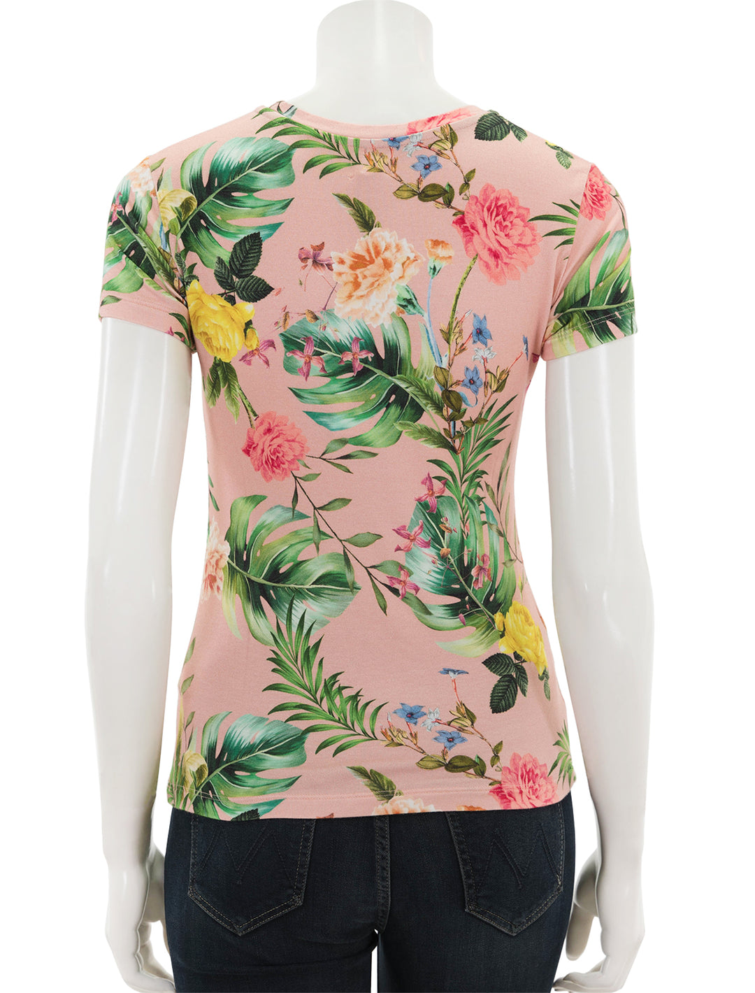 Back view of L'agence's ressi tee in tropical flower.
