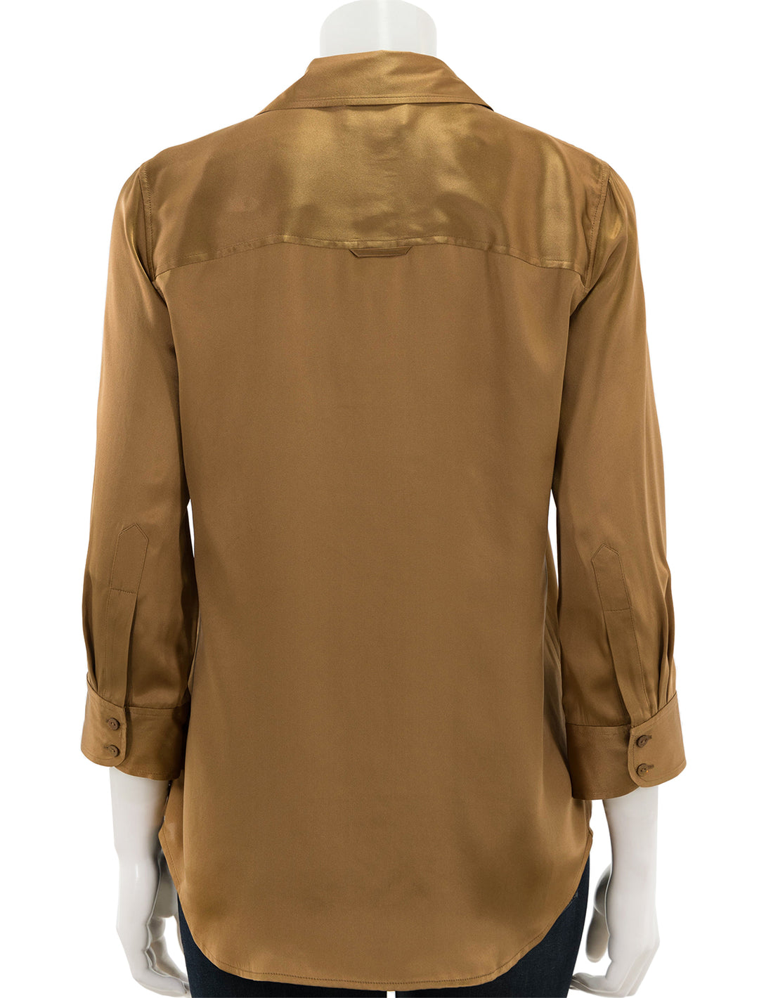 Back view of L'agence's dani shirt in biscotti.