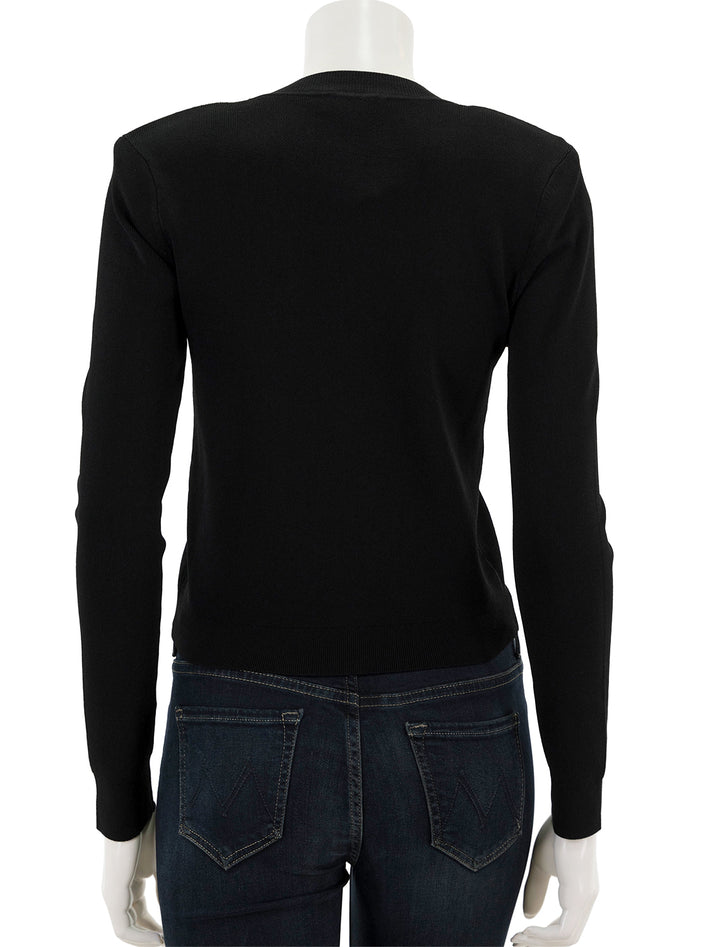 Back view of L'agence's toulouse crop cardigan in black.