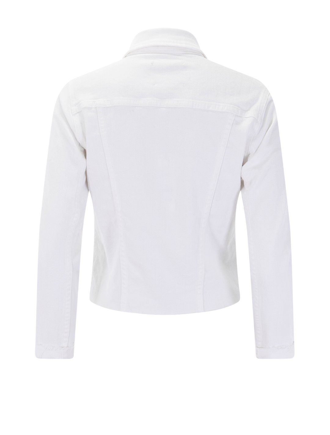 janelle slim raw finished jacket in blanc
