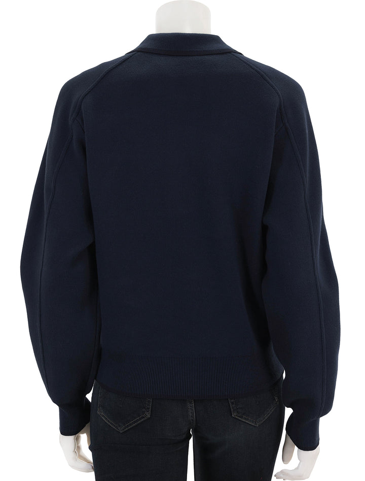 Back view of Scotch & Soda's compact knit jacket in night.