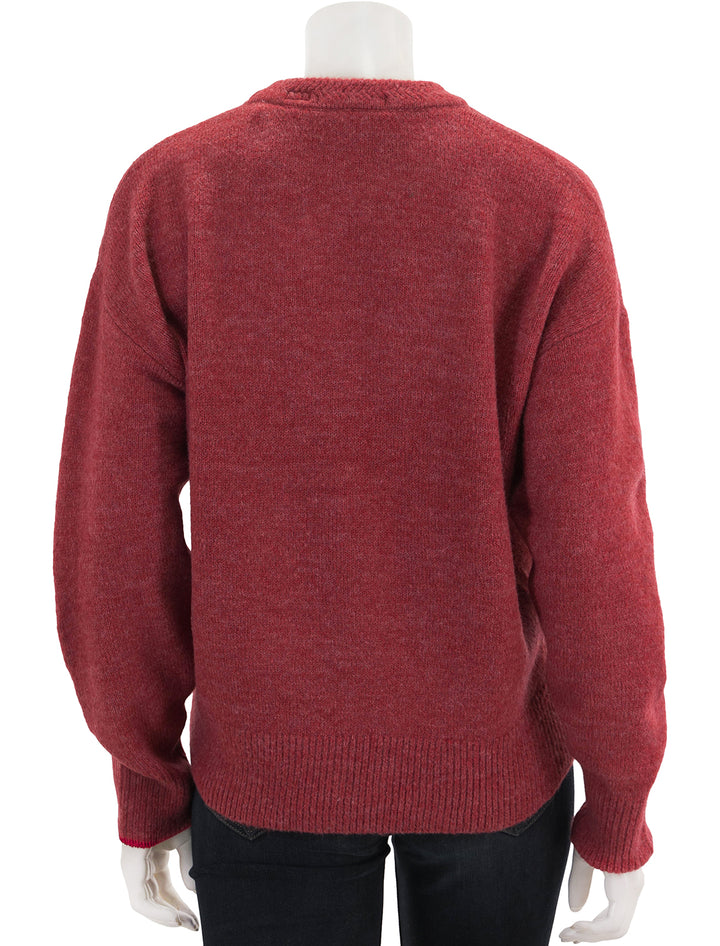 Back view of Scotch & Soda's soft crew pullover in cayenne melange.