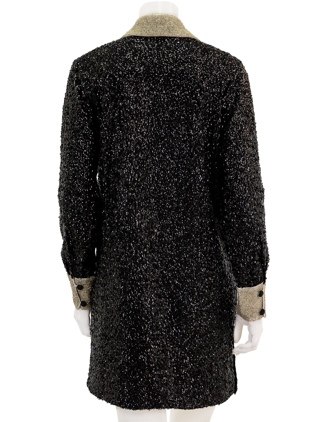 Back view of Scotch & Soda's sequin mini dress in black.