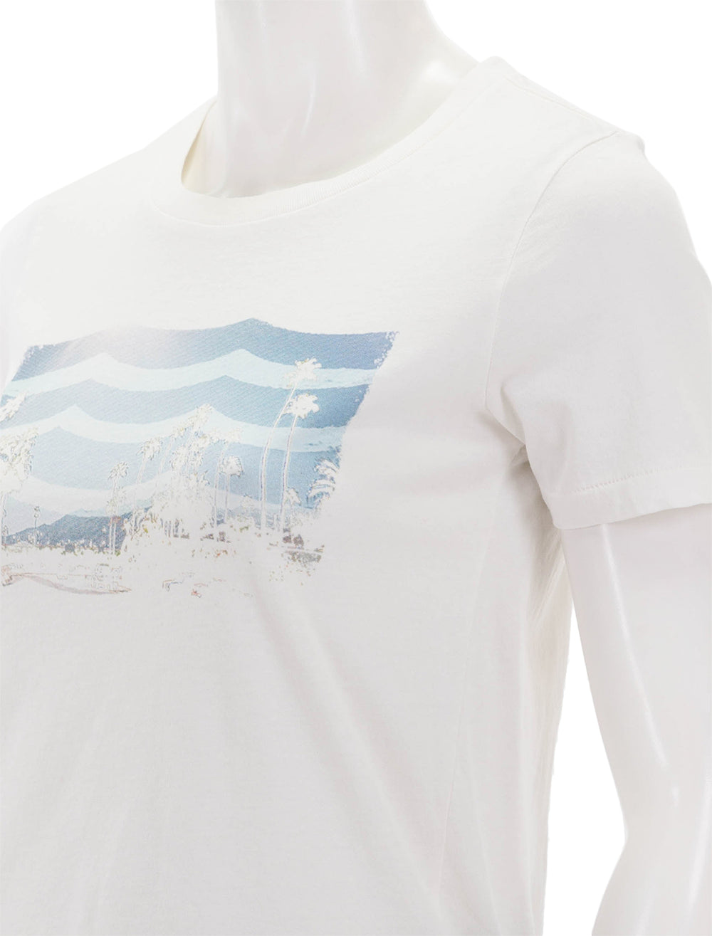 Close-up view of Sol Angeles' set sail crew tee.