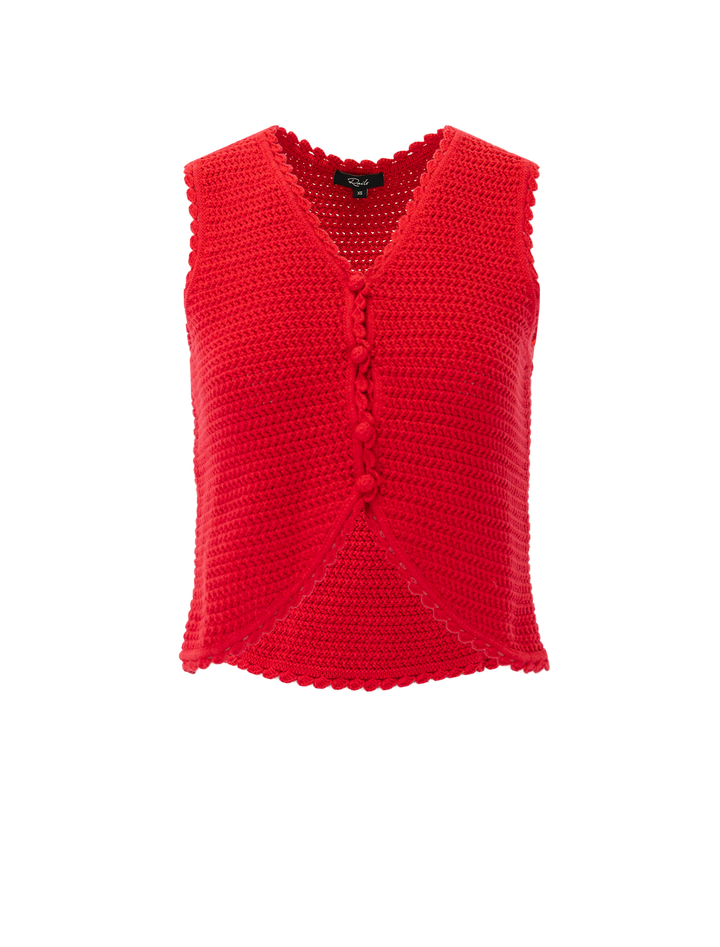 calypso knit vest top in scarlet