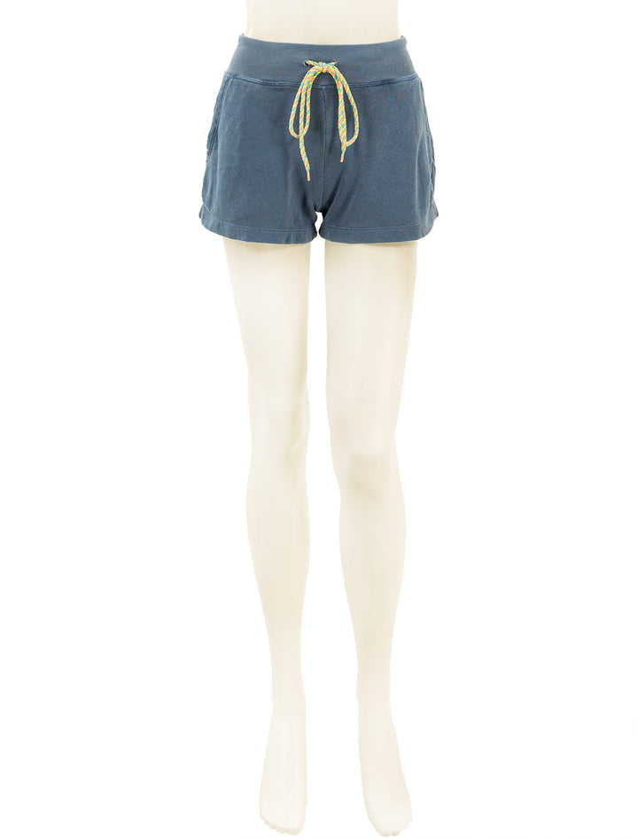 Front view of Sundry's drawstring shorts in pigment nightshade.