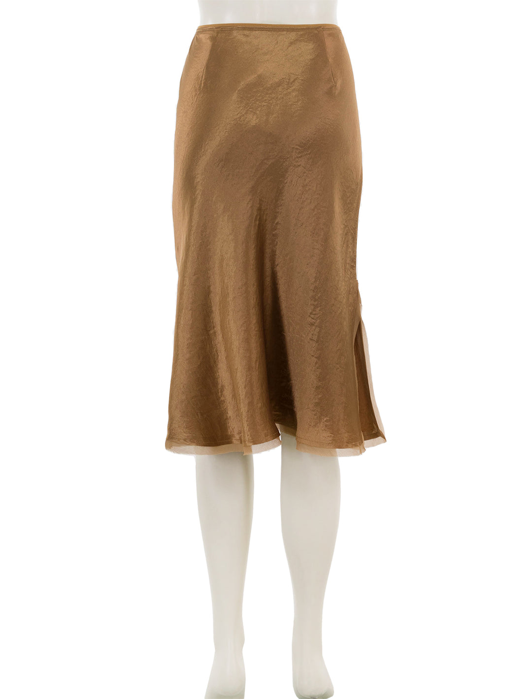 Back view of Vince's chiffon trim slip skirt in nile.