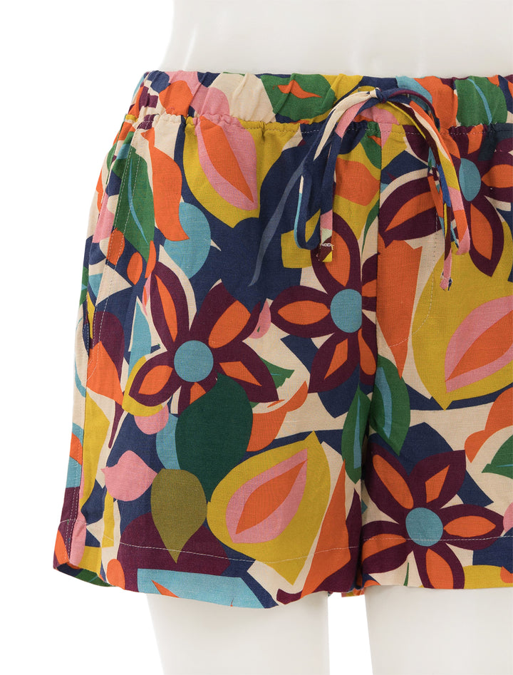 Close-up view of Velvet's josie short in multi.