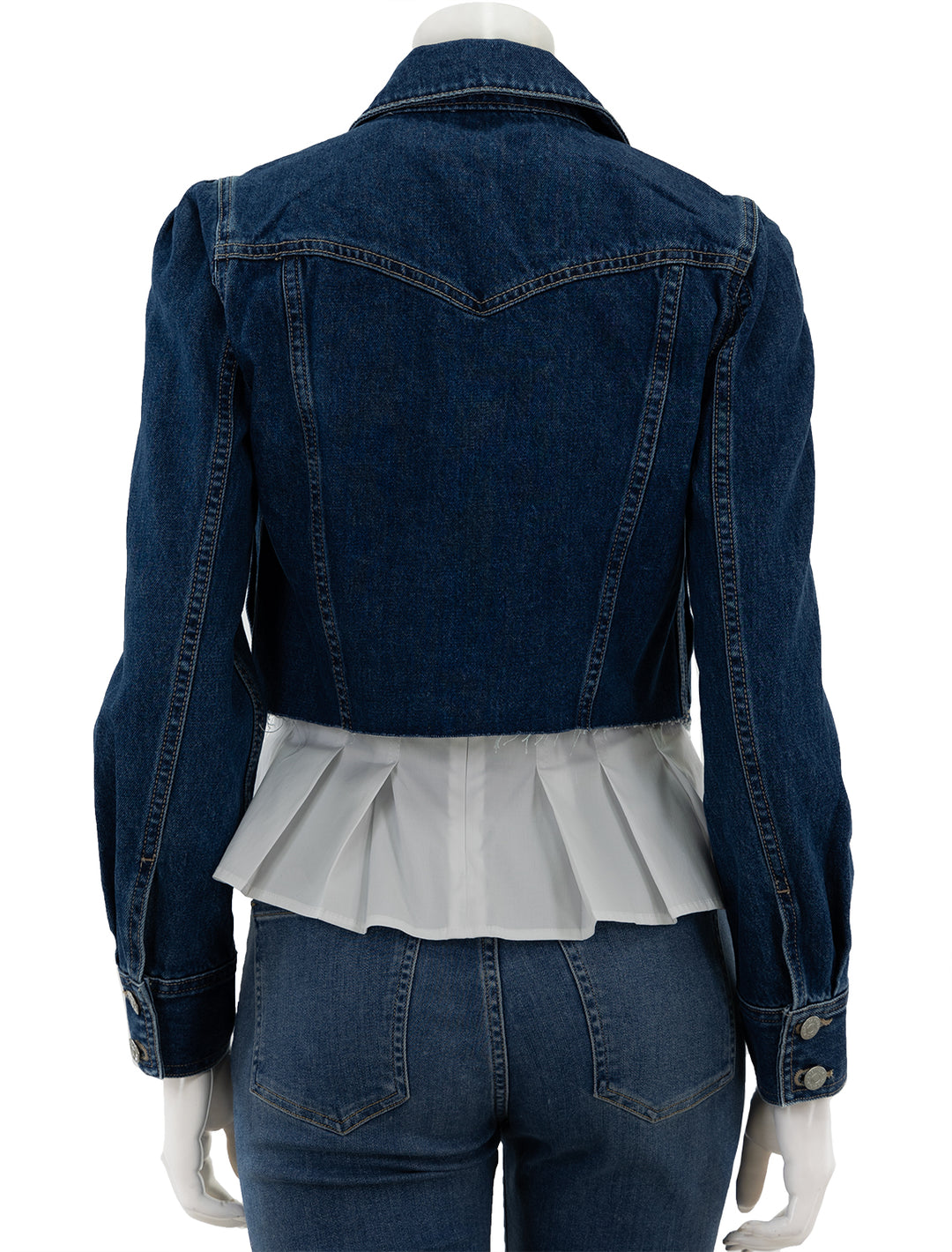 Back view of Veronica Beard's sweeney jacket in second chance wash.