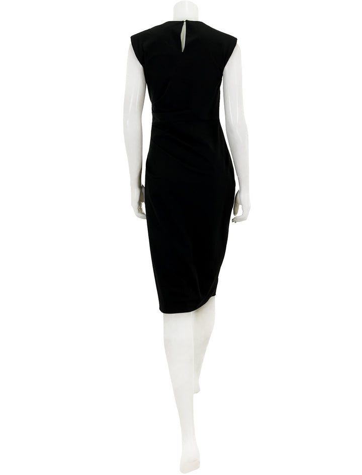 Back view of Veronica Beard's latiki dress in black.