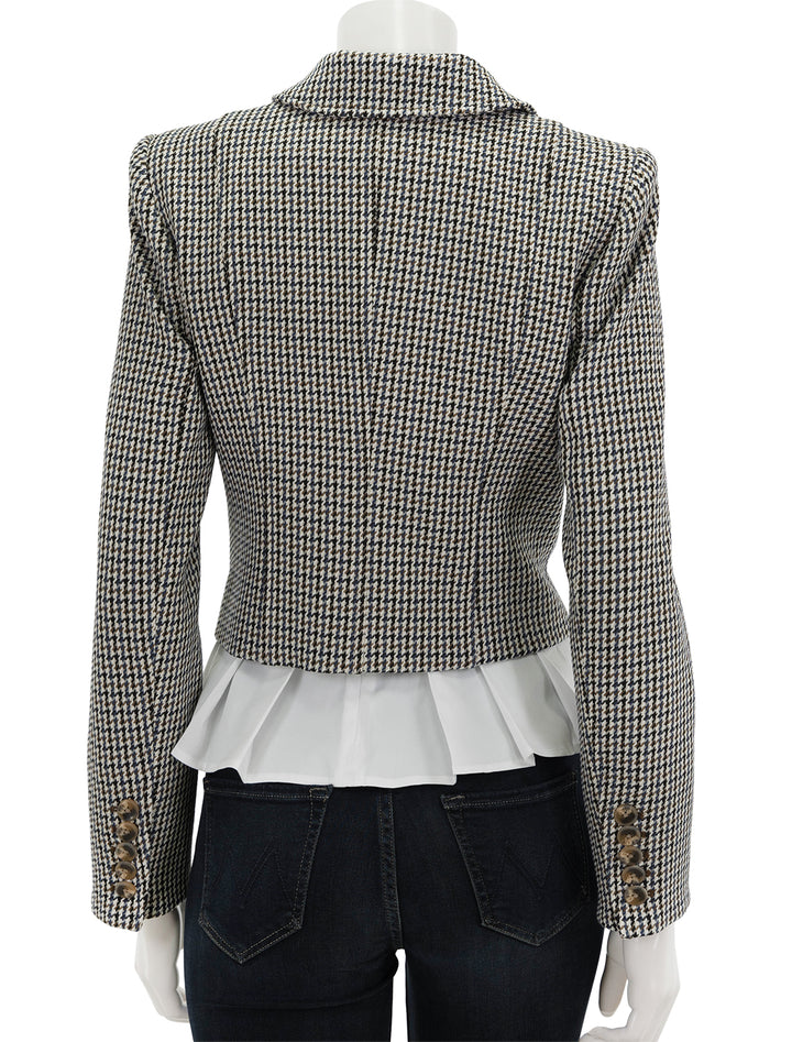 Back view of Veronica Beard's fulham jacket in multi check.