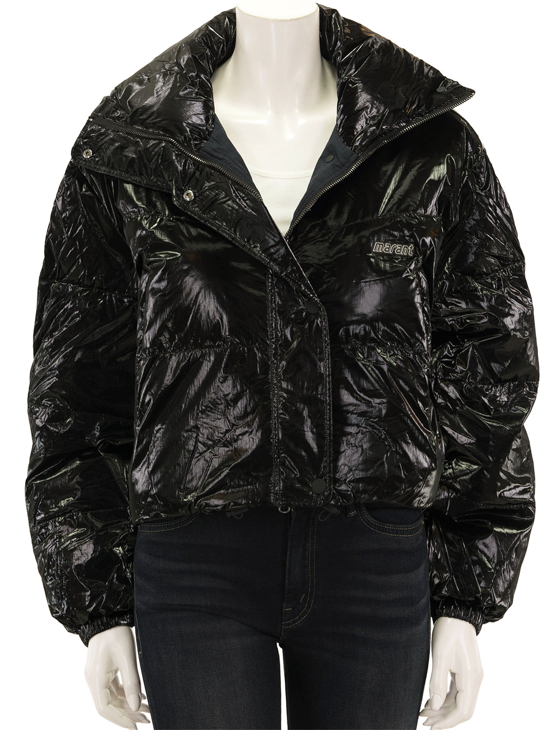 front view of telia jacket in black zipped