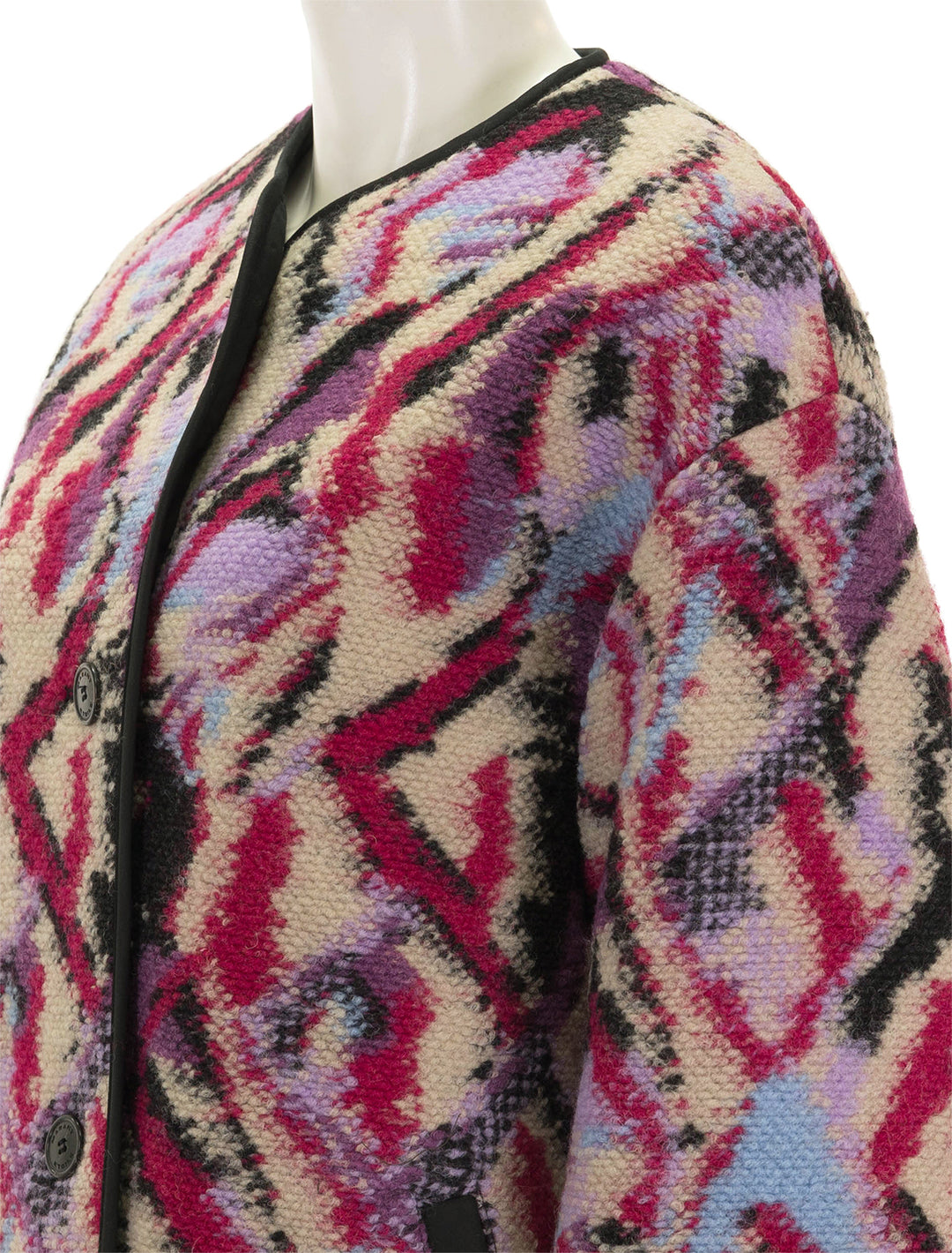 Close-up view of Isabel Marant Étoile's Himemma Jacket in Fuchsia.