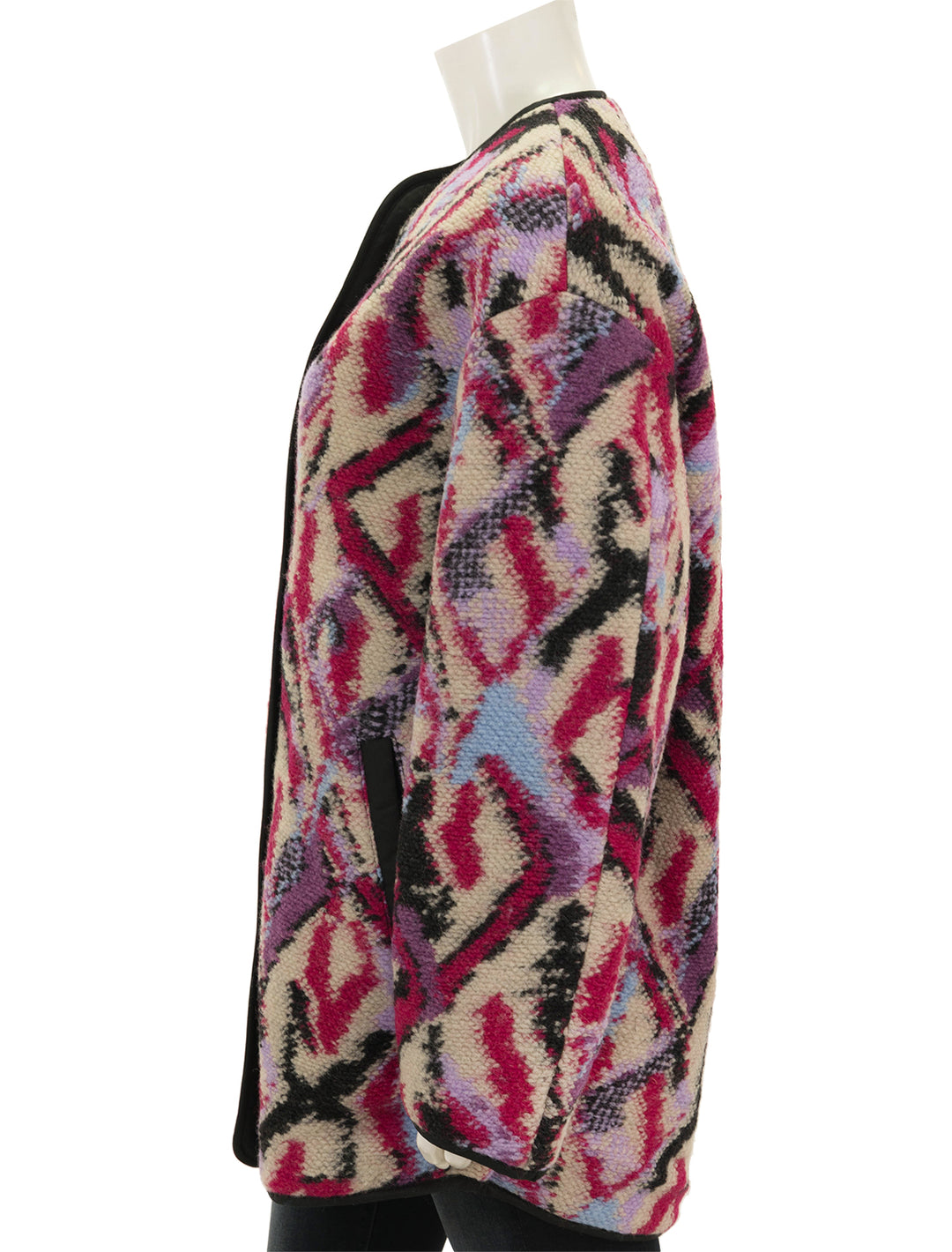 Side view of Isabel Marant Étoile's Himemma Jacket in Fuchsia.