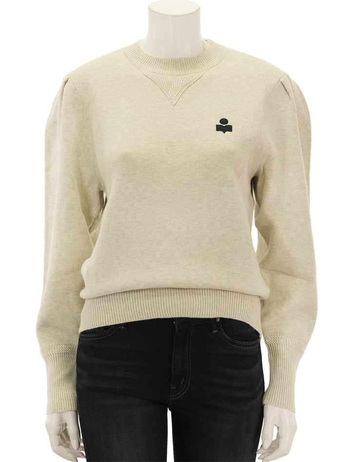 Front view of Isabel Marant Etoile's kelaya pullover in light grey.