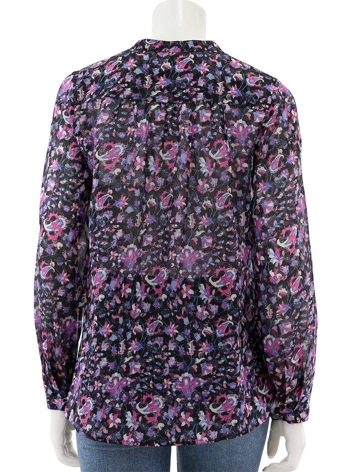 Back view of Isabel Marant Etoile's Maria Blouse in Midnight Pink Floral.