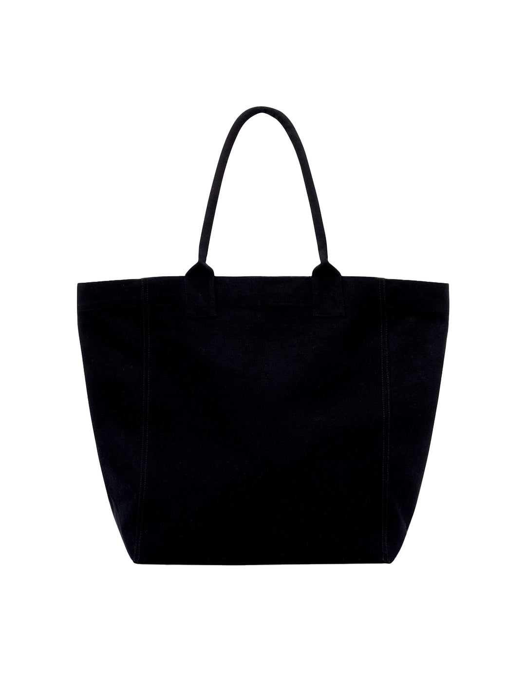 Back view of Isabel Marant Etoile's Yenky Canvas Tote in Black with Sparkle Logo.