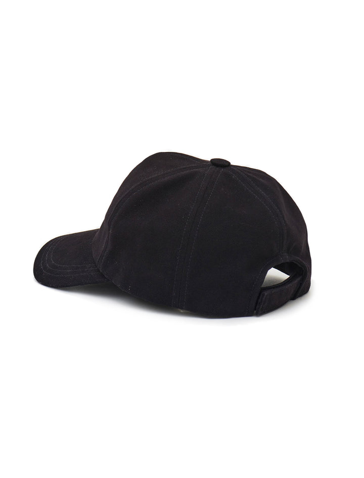 Back angle view of isabel marant etoile's tyron cap in black and ecru