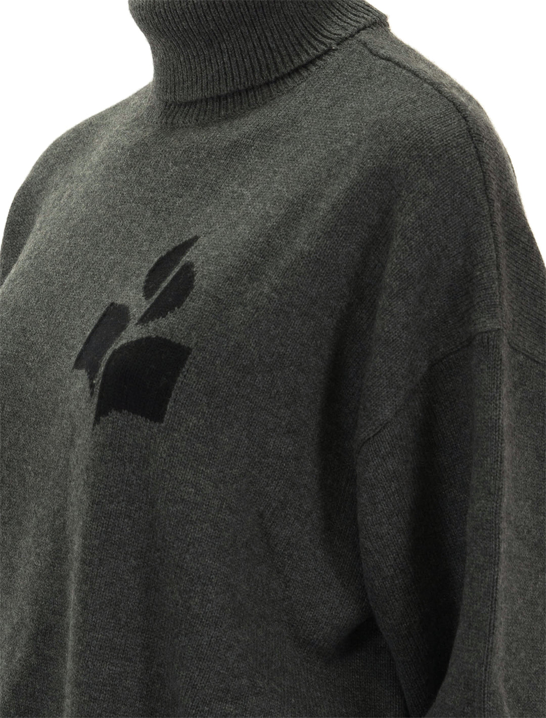 close up view of nash turtleneck in anthracite