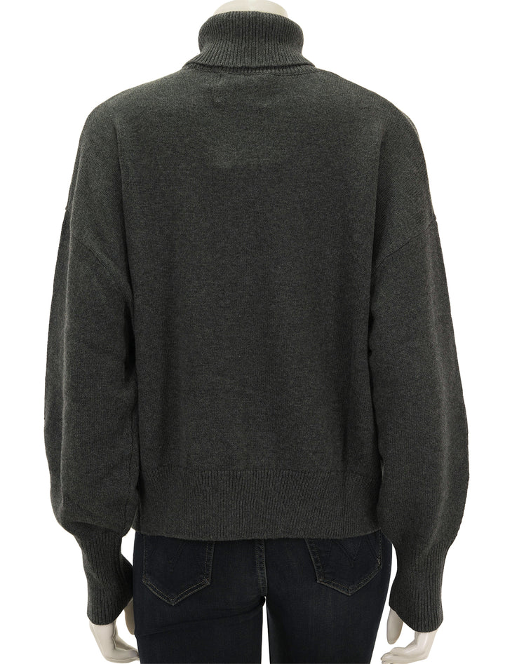 back view of nash turtleneck in anthracite