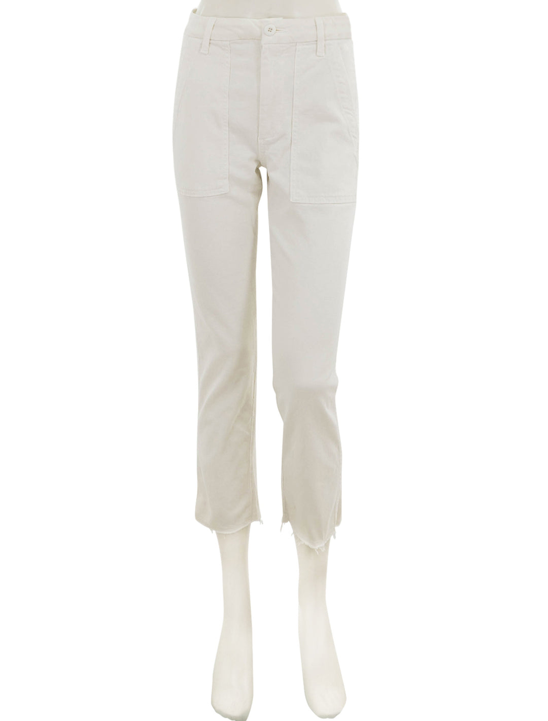 Front view of AMO's easy army trouser in white oak.