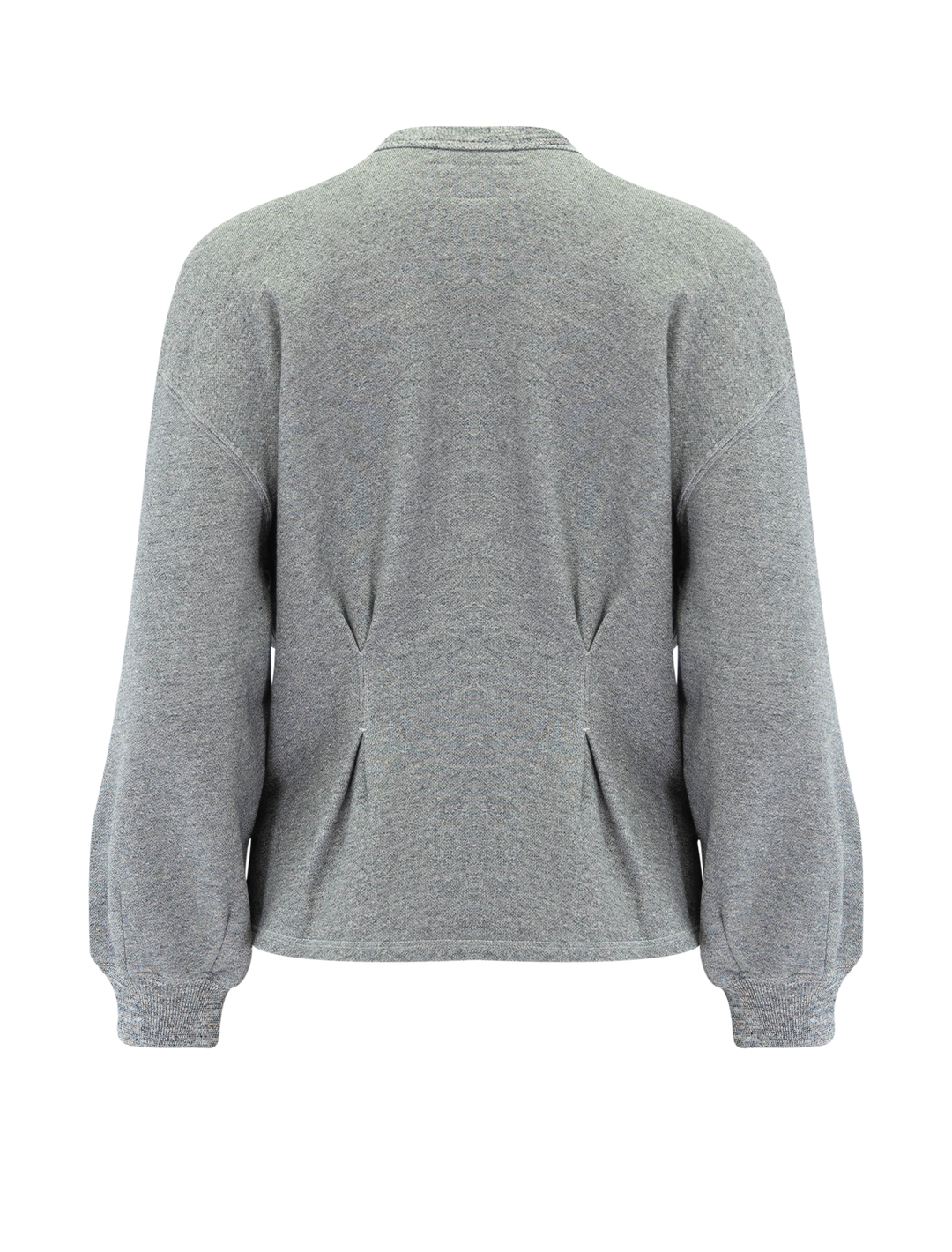 the slouchy corset sweatshirt in varsity grey