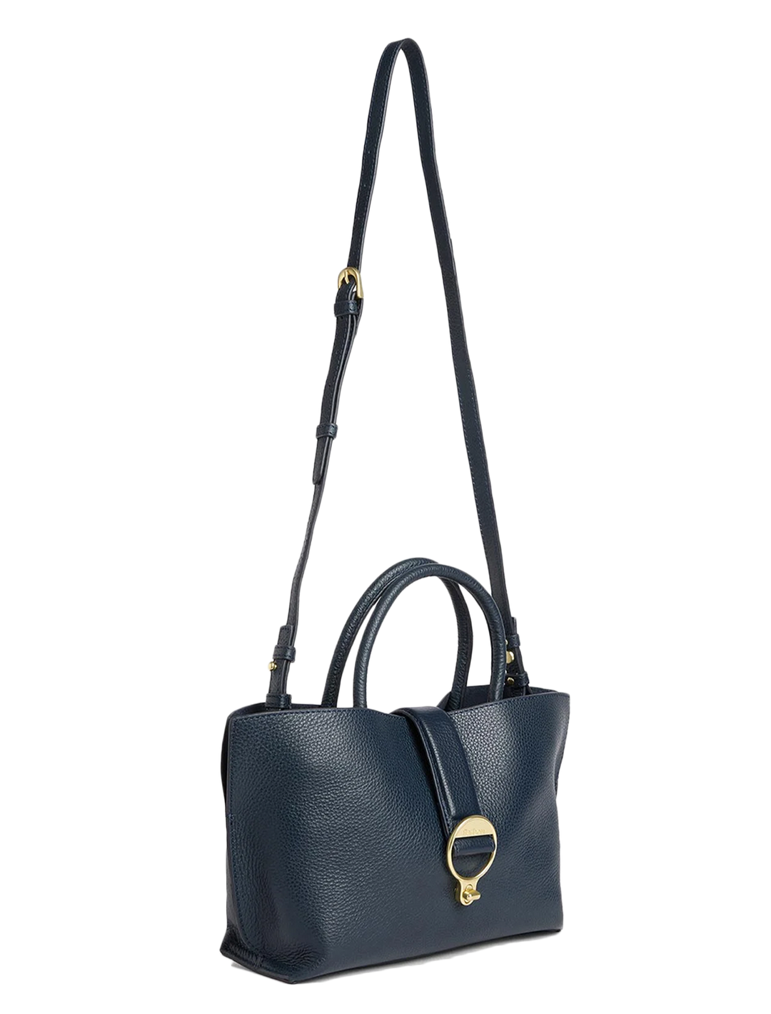 alder mini leather tote in navy