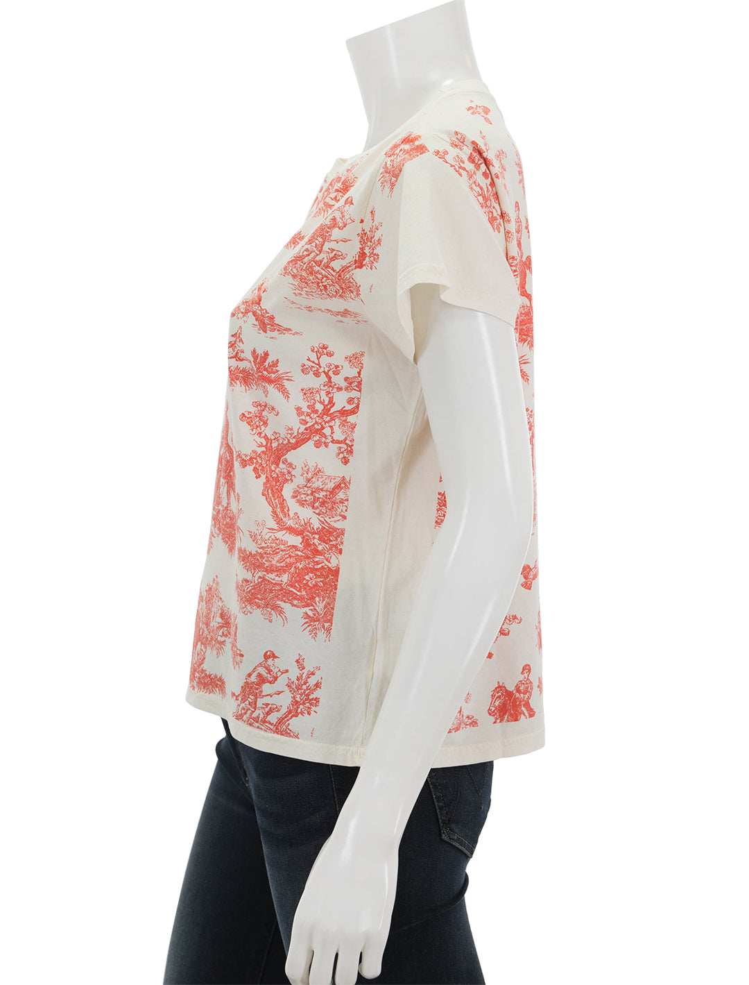 Side view of Clare V.'s classic tee in st. calais toile.