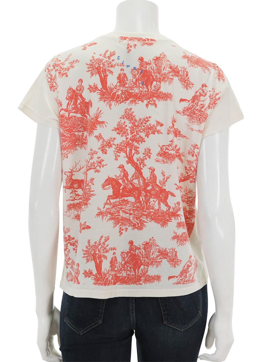 Back view of Clare V.'s classic tee in st. calais toile.