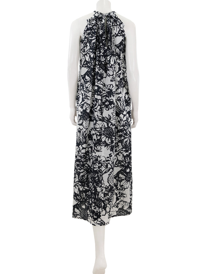 Back view of Velvet's penelope dress in black and white.