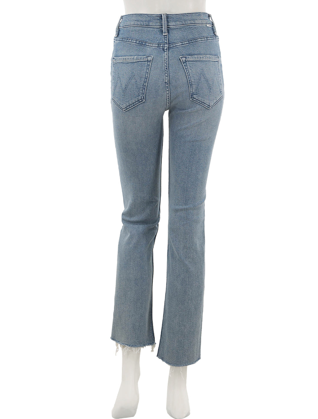 Back view of Mother Denim's high waisted rider ankle in fish out of water.