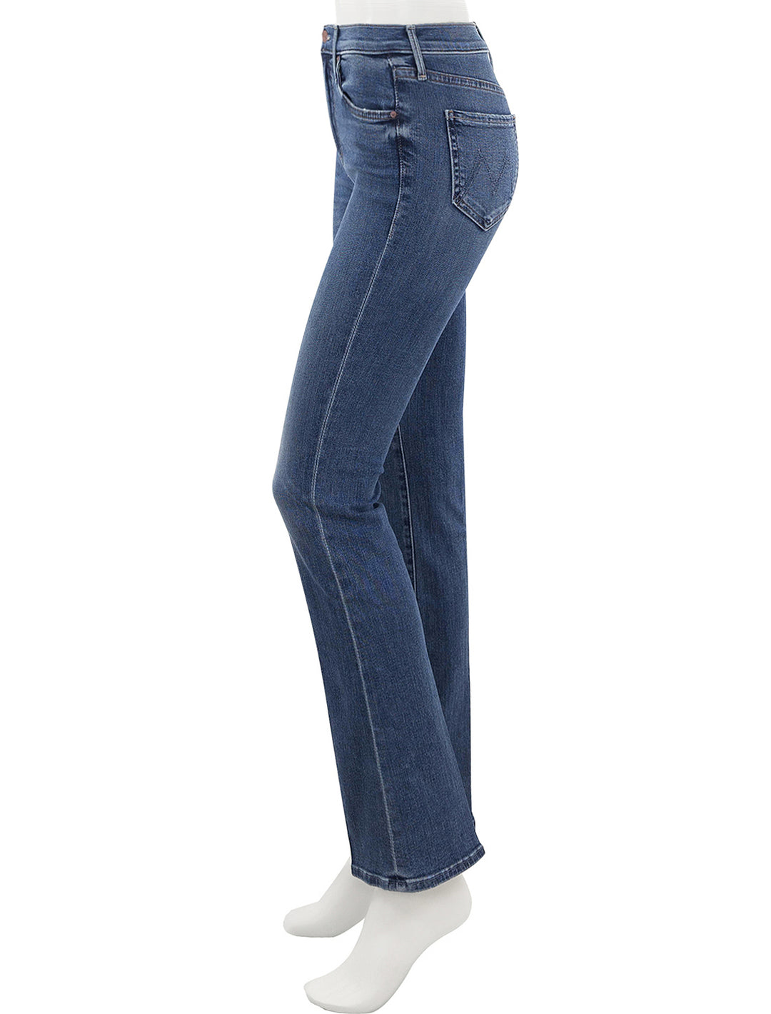 Side view of Mother Denim's the outsider sneak in dark and stormy.