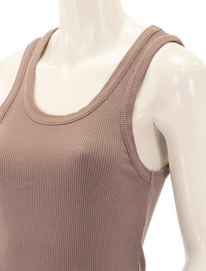 Close-up view of AGOLDE's poppy tank in truffle.