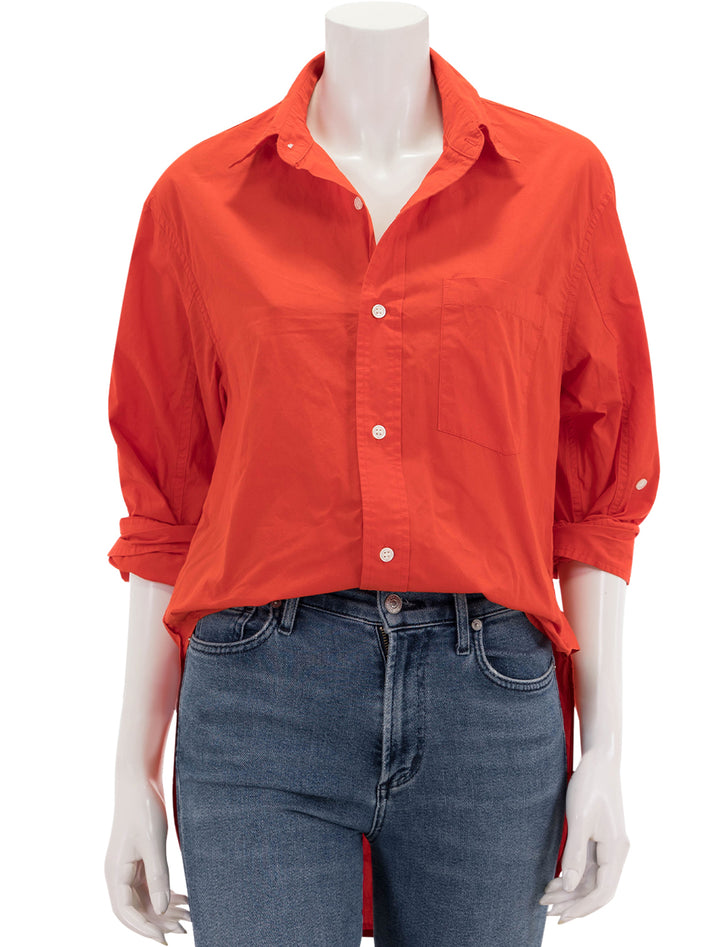 Front view of Citizens of Humanity's kayla shirt in coral balm.