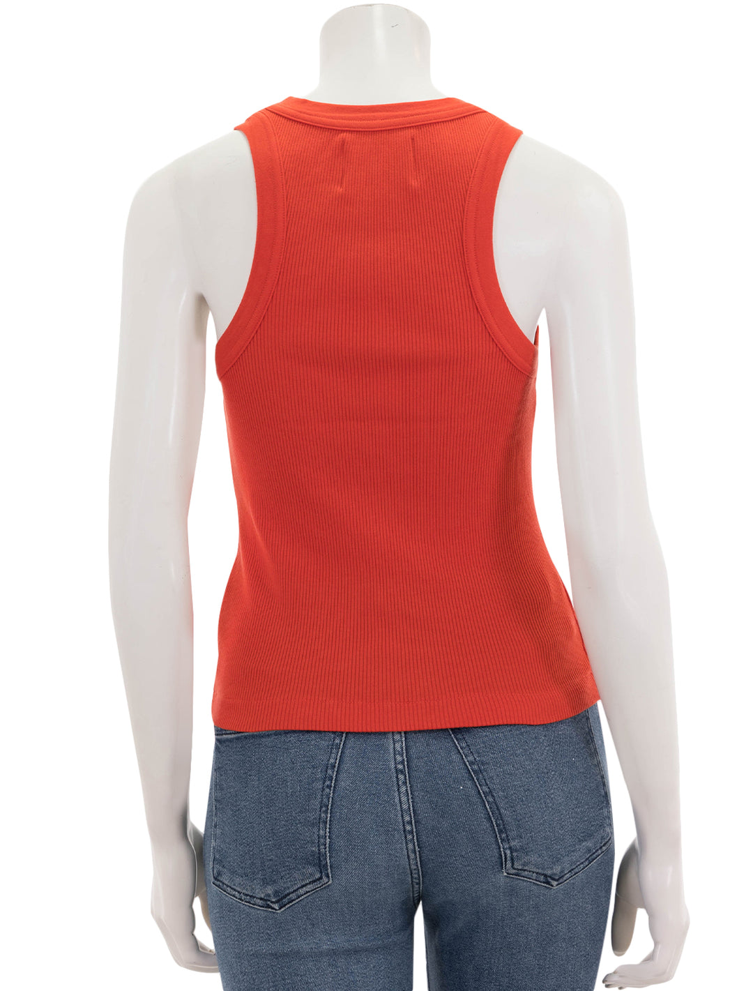 Back view of Citizens of Humanity's isabel tank in coral balm.