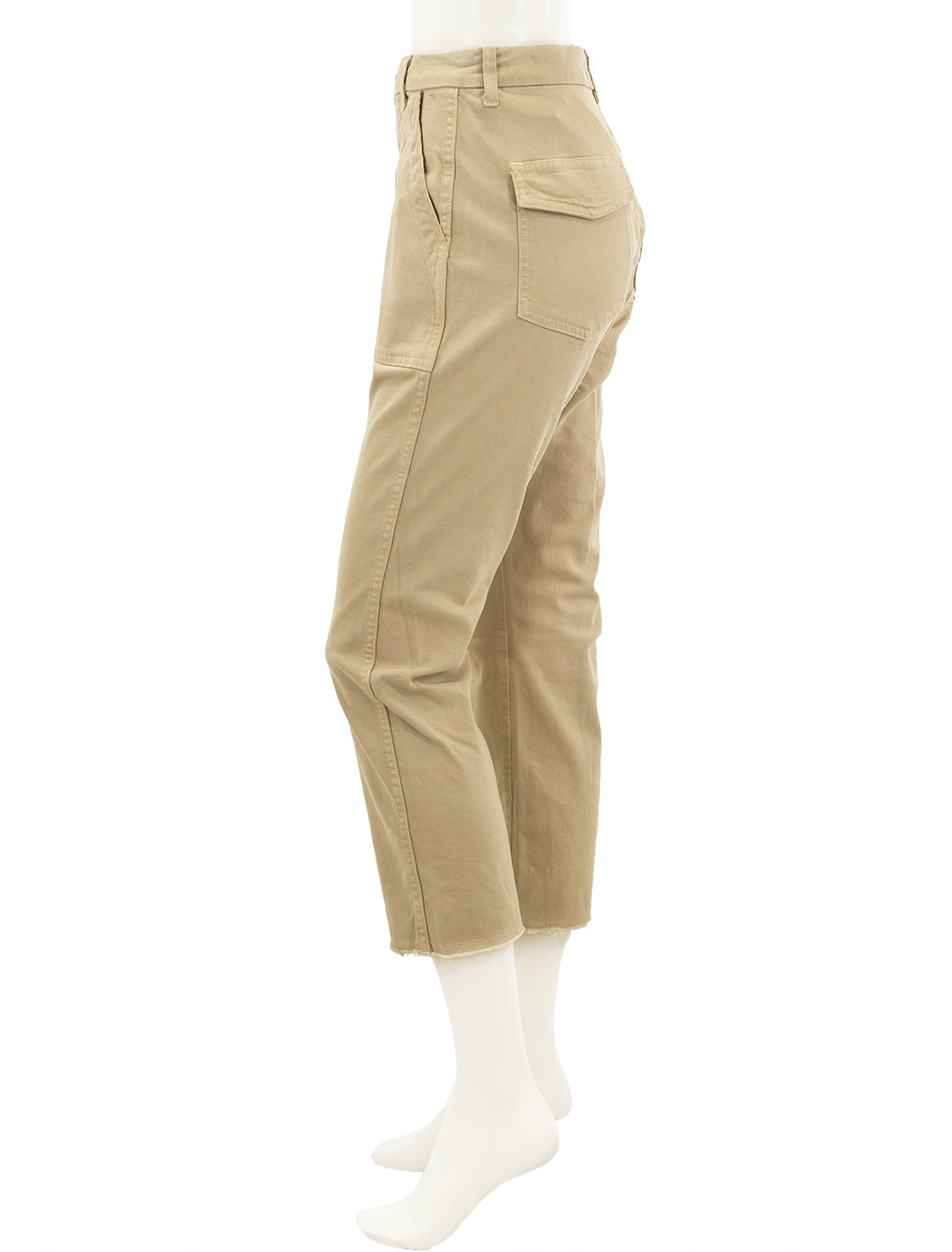 Side view of AMO's easy army trouser parchment.