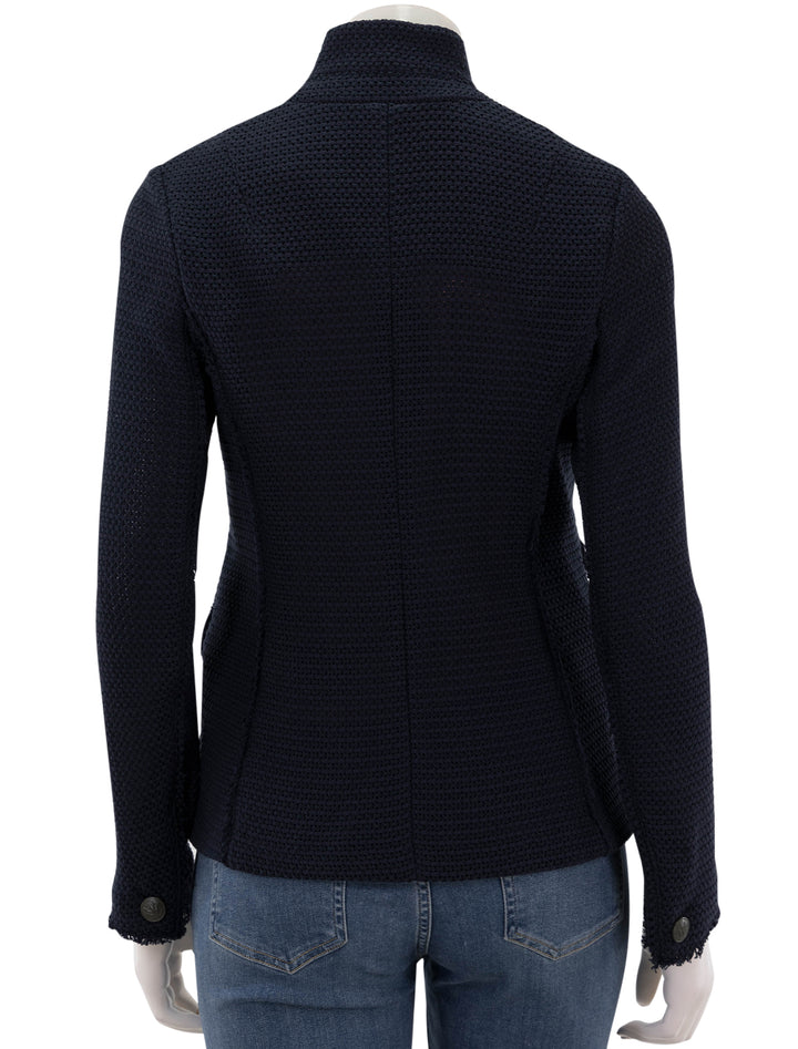 Back view of Rag & Bone's slade tweed blazer in navy.