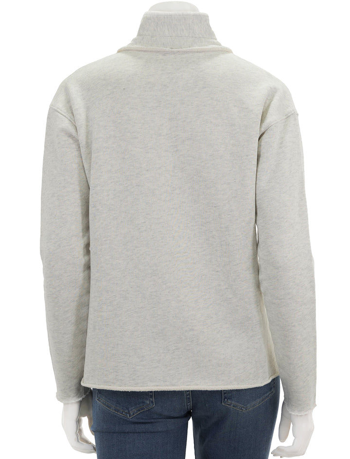 Back view of Frank & Eileen's patrick popover henley in light heather grey melange.