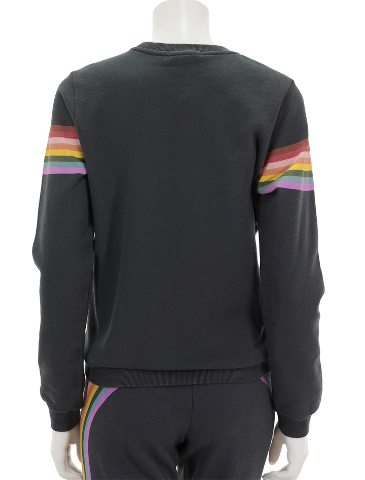 Back view of Marine Layer's anytime sweatshirt in washed black.