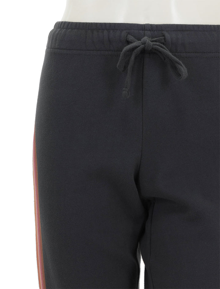 Close-up view of Marine Layer's anytime sweatpant in washed black.