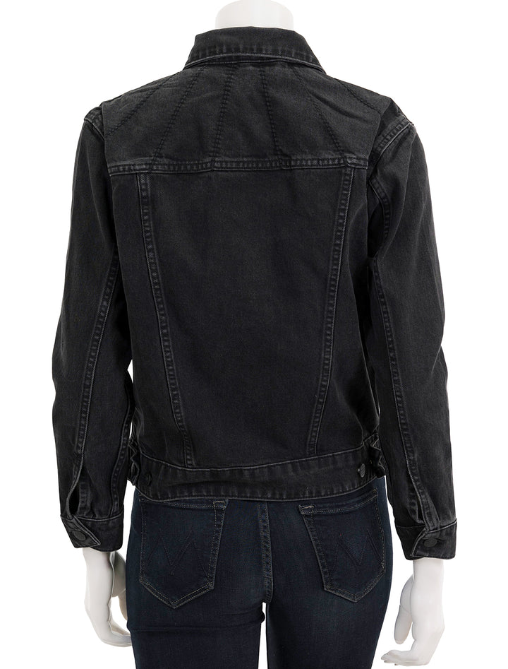 Back view of Marine Layer's oversized denim jacket in washed black.